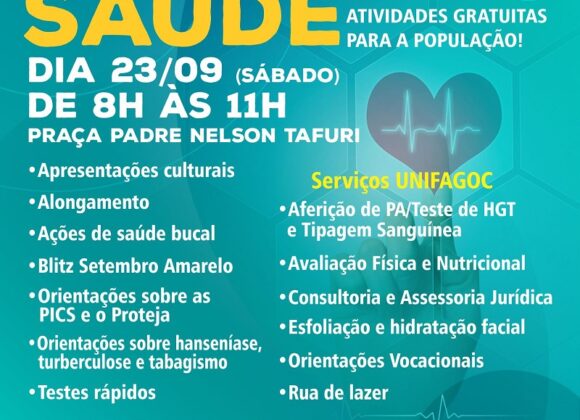 UNIFAGOC na minha cidade: alunos e professores participam da VI Feira de Saúde na cidade de Divinésia