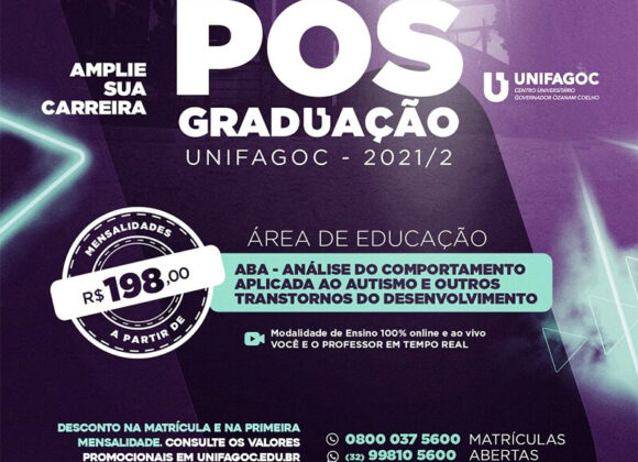 Saiba mais sobre o curso de Pós-graduação em Análise do Comportamento Aplicado ao Autismo e Outros Transtornos do Desenvolvimento (ABA) do UNIFAGOC