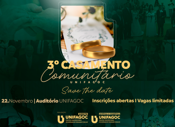 III Casamento Comunitário do UNIFAGOC já tem data marcada; casais já podem se inscrever