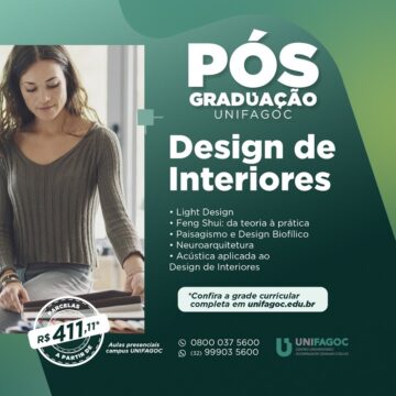 Pós-graduação UNIFAGOC: conheça o curso de Design de Interiores