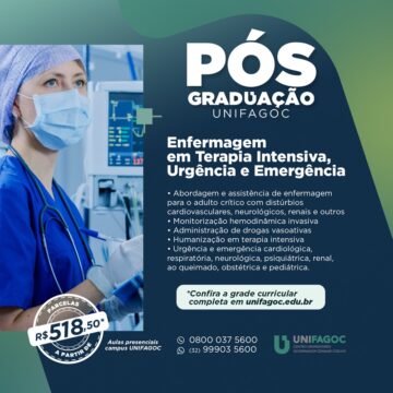 Pós-graduação UNIFAGOC: conheça o curso de Enfermagem em Terapia Intensiva, Urgência e Emergência
