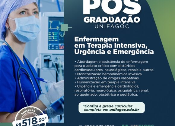 Pós-graduação UNIFAGOC: conheça o curso de Enfermagem em Terapia Intensiva, Urgência e Emergência