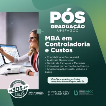 Pós-graduação UNIFAGOC 2024: saiba mais sobre o MBA em Controladoria e Custos