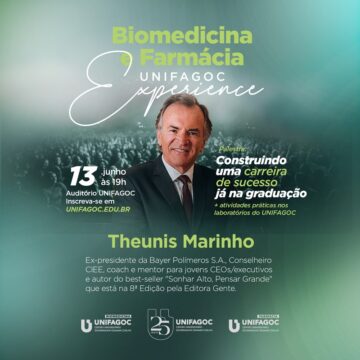 De Alto Rio Doce à Presidência da Bayer: Theunis Marinho compartilha suas vivências no Biomedicina e Farmácia UNIFAGOC Experience