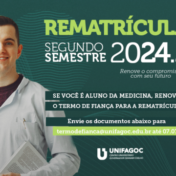 Rematrícula 2024.2: alunos da Medicina devem renovar documentos para Termo de Fiança