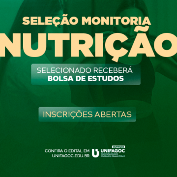 Nutrição UNIFAGOC divulga edital do Programa de Monitoria 2024-1
