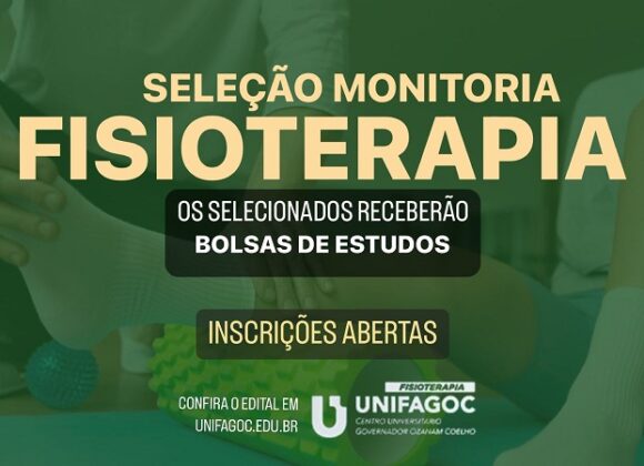 Fisioterapia UNIFAGOC divulga edital do Programa de Monitoria 2024-2