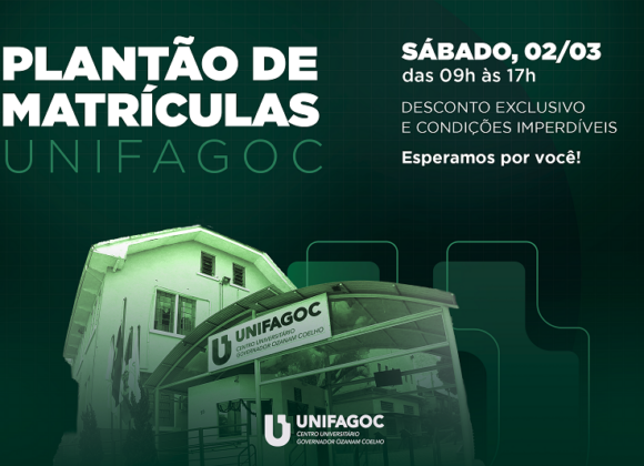 UNIFAGOC realiza Plantão de Matrículas com descontos exclusivos neste sábado (2)