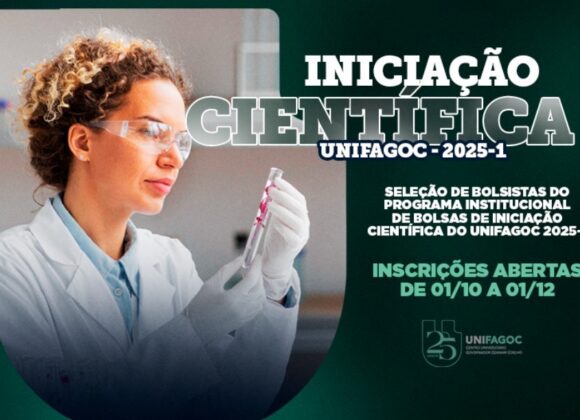 Iniciação Científica 2025-1 UNIFAGOC: programa abre inscrições para seleção de bolsas de 01/10 a 01/12