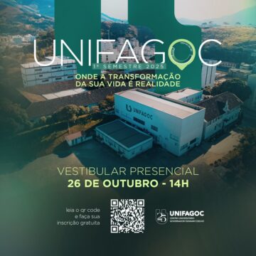 Vestibular UNIFAGOC 2025 está com inscrições abertas: prova ocorrerá em 26 de outubro