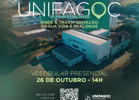 Vestibular UNIFAGOC 2025 está com inscrições abertas: prova ocorrerá em 26 de outubro