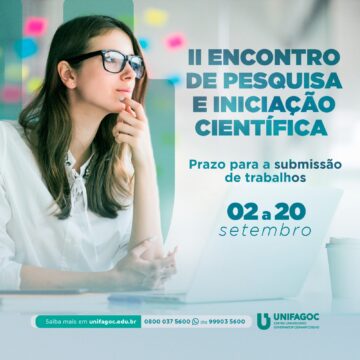 Confira o resultado do processo de submissão de artigos para o II Encontro de Pesquisa e Iniciação Científica do UNIFAGOC