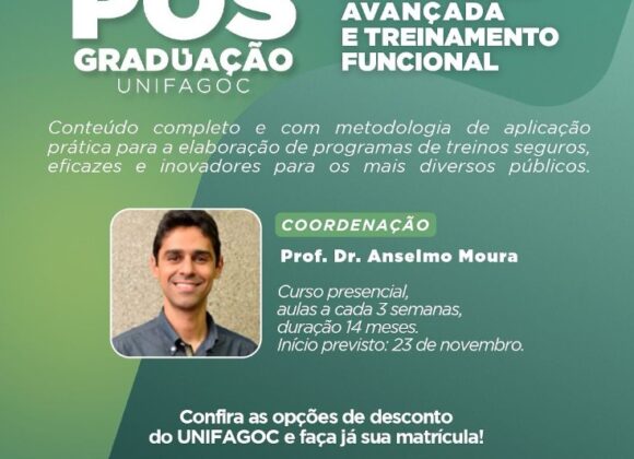 Pós-graduação UNIFAGOC: matrículas abertas para o curso de Musculação Avançada e Treinamento Funcional