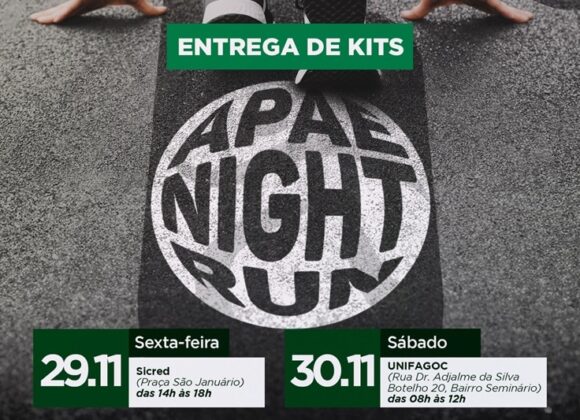 Entrega de kits APAE Night Run acontece nos dias 29 e 30 de novembro