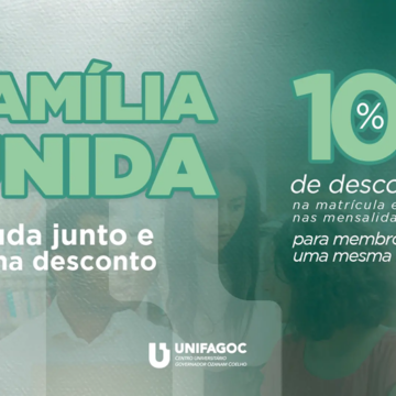 Família unida no UNIFAGOC: conheça o programa de desconto Incentivo à Família