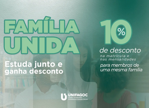 Família unida no UNIFAGOC: conheça o programa de desconto Incentivo à Família