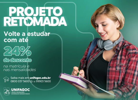 Retorne ao UNIFAGOC com condições especiais por meio do Projeto Retomada