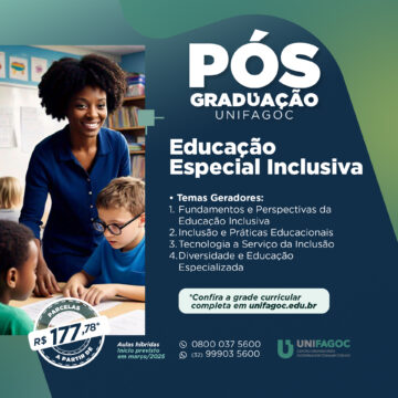Pós-graduação UNIFAGOC 2025: saiba mais sobre o curso de Educação Especial Inclusiva