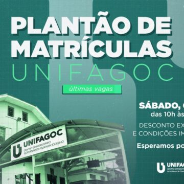Últimas vagas: UNIFAGOC realiza Plantão de Matrículas neste sábado (01/02)