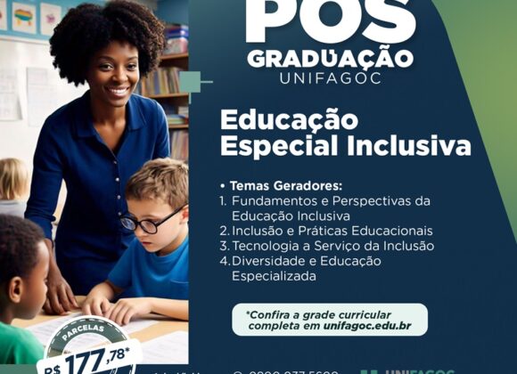 Pós-graduação UNIFAGOC 2025-1: saiba mais sobre o curso de Educação Especial Inclusiva