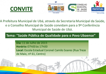 Conferência Municipal de Saúde acontece em Ubá no fim de semana