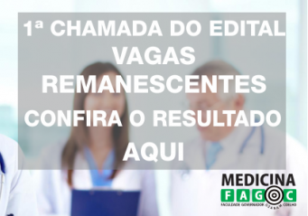 Fagoc divulga resultado do processo seletivo das vagas remanescentes de Medicina