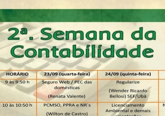 2ª Semana da Contabilidade começa amanhã (23) em Ubá