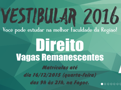 Edital interno convoca candidatos classificados em Direito no Vestibular 2016
