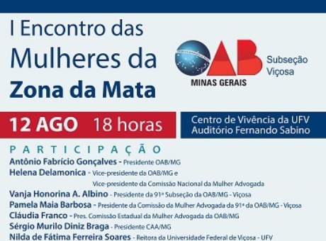 I Encontro das Mulheres da Zona da Mata acontece em Viçosa