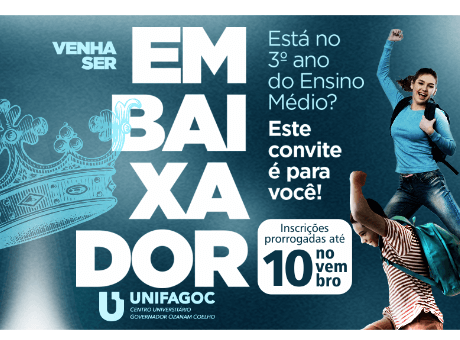 Inscrição do projeto Embaixadores UNIFAGOC é prorrogada