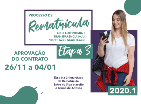 Última etapa da Rematrícula para 2020 estará disponível a partir do dia 26/12