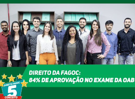 Direito da Fagoc: 84% de aprovação no XXV Exame da OAB