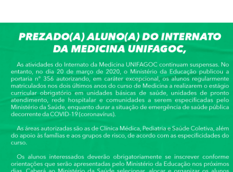Portaria do MEC autoriza alunos de Medicina realizarem atividades do internato