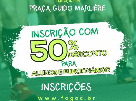 Fagoc oferece inscrição com 50% de desconto para alunos e colaboradores na 2ª edição da Corrida Rústica