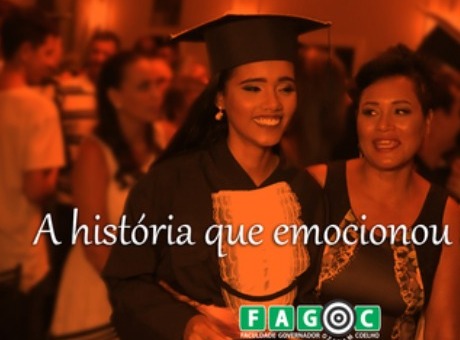 Aluna é homenageada na Colação de Grau da Fagoc