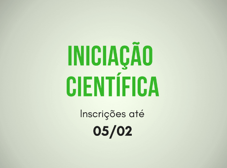 Inscrições abertas para Iniciação Científica 2018