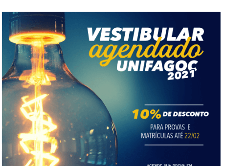 Vestibular UNIFAGOC: matricule-se até 22 de fevereiro e garanta desconto na matrícula