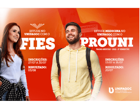 UNIFAGOC oferece bolsas para programas do Governo Federal; inscrições do PROUNI começam nesta terça-feira (13)