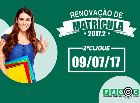 Segundo clique da Renovação de Matrícula fica disponível até o dia 19