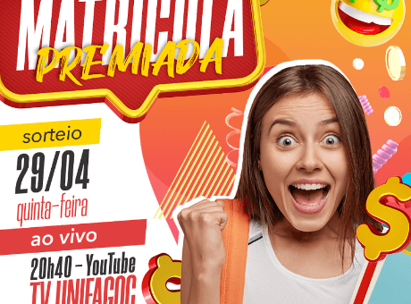 Live de sorteio da Matrícula Premiada UNIFAGOC acontece nesta quinta-feira (29)