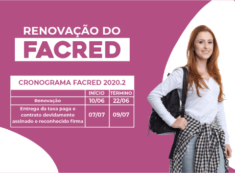 Renovação do Facred está disponível a partir de 10 de junho