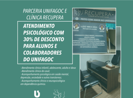 Parceria entre UNIFAGOC e Clínica Recupera garante 30% de desconto para alunos e colaboradores
