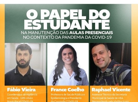 O papel do Estudante na Manutenção das Aulas Presenciais na Pandemia é tema de bate-papo nesta sexta-feira (1º)