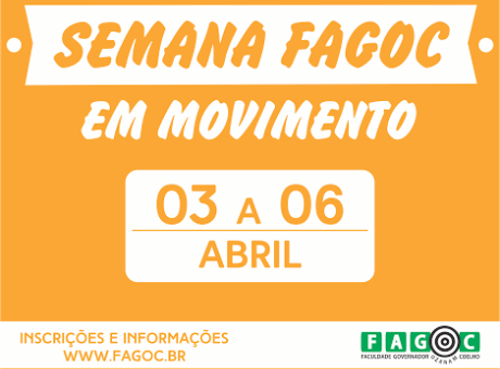 Semana Fagoc em Movimento começa nesta segunda-feira (3)