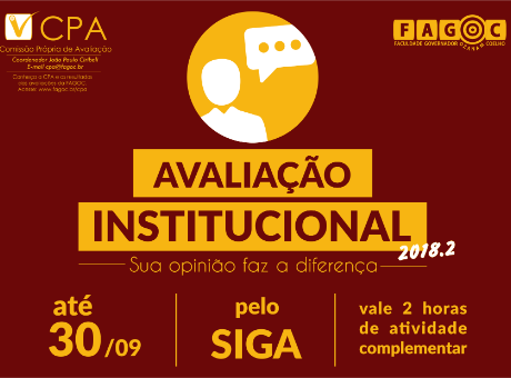 Avaliação Institucional do segundo semestre está disponível