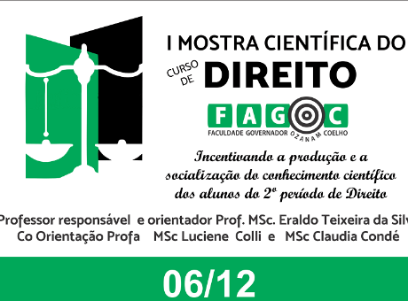 Mostra Científica de Direito acontece nesta terça-feira