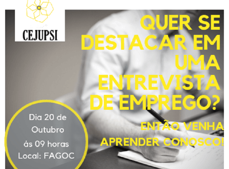 Psicologia Fagoc promove capacitação para entrevista de emprego