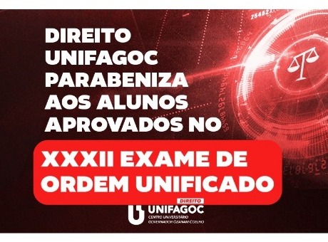 Direito UNIFAGOC tem 86,20% de alunos aprovados no Exame da OAB