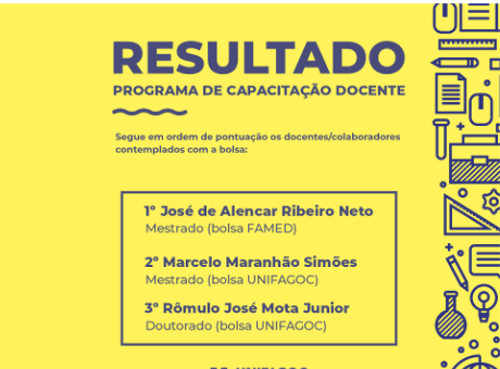 UNIFAGOC divulga resultado do programa de capacitação docente