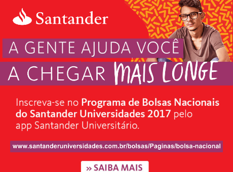 Bolsas Nacionais: Santander disponibiliza 2 vagas para alunos da Fagoc